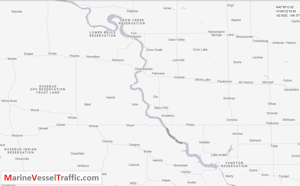 Live Marine Traffic, Density Map and Current Position of ships in MISSOURI RIVER